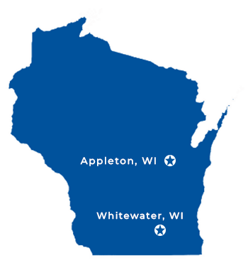 Appleton and Whitewater Location Map